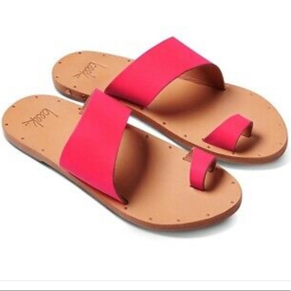 Beek Finch Suede Sandal-Geranium Red, Size 9